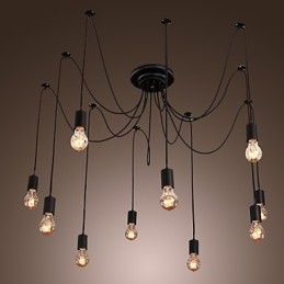 Kronleuchter Vintage Design Glühbirnen inklusive Wohnzimmer 10 Lichter Pendelleuchte