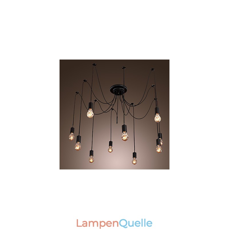 Kronleuchter Vintage Design Glühbirnen inklusive Wohnzimmer 10 Lichter Pendelleuchte