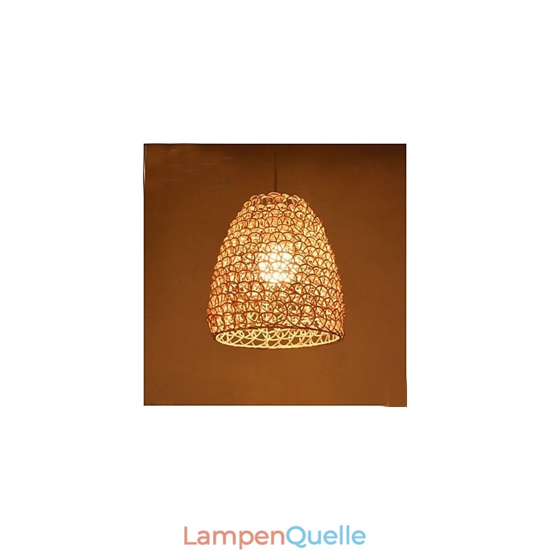 Runder Retro-Gartenlampenschirm aus Rattan