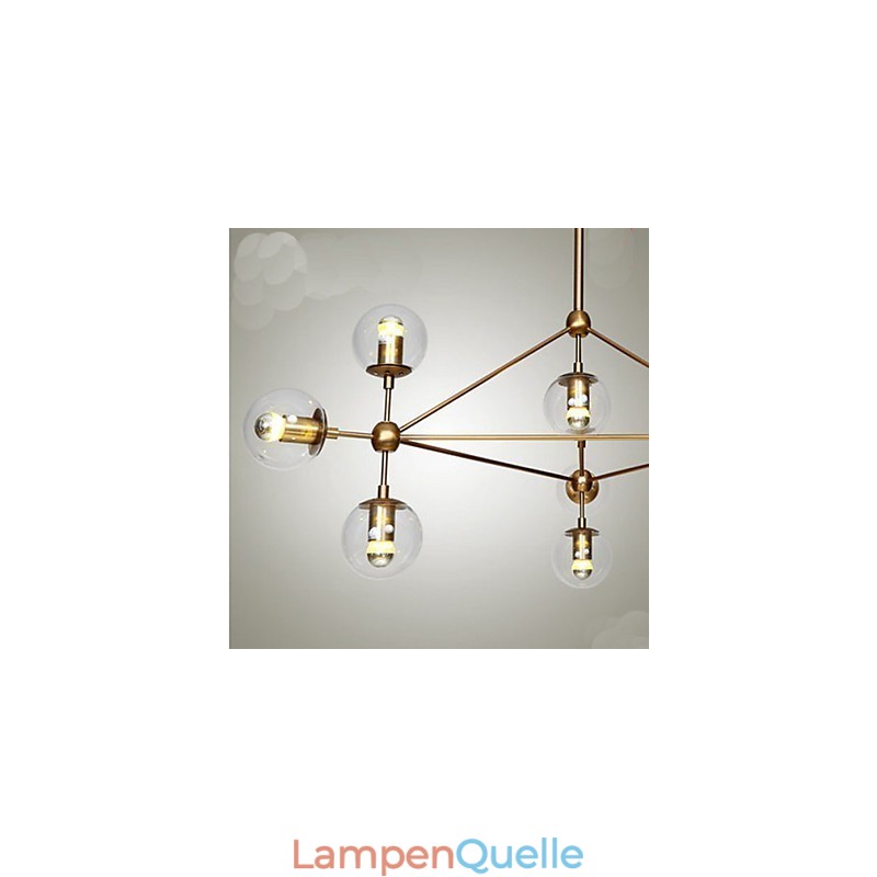 Golden Beans Kronleuchter 10 Lichter mit Glasschirm