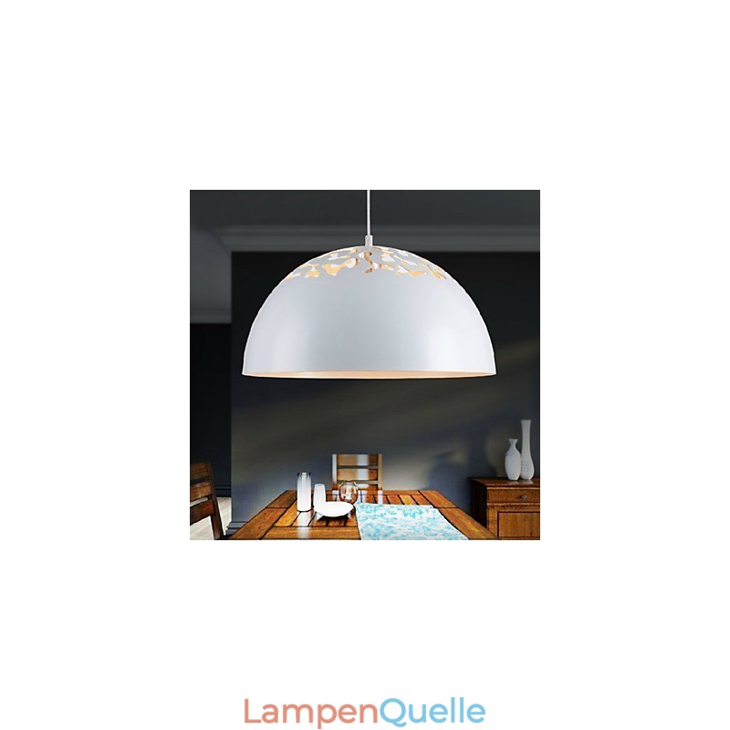 Minimalistische Pendelleuchte im Vintage-Stil mit 1 Licht und geschnitztem Schirm