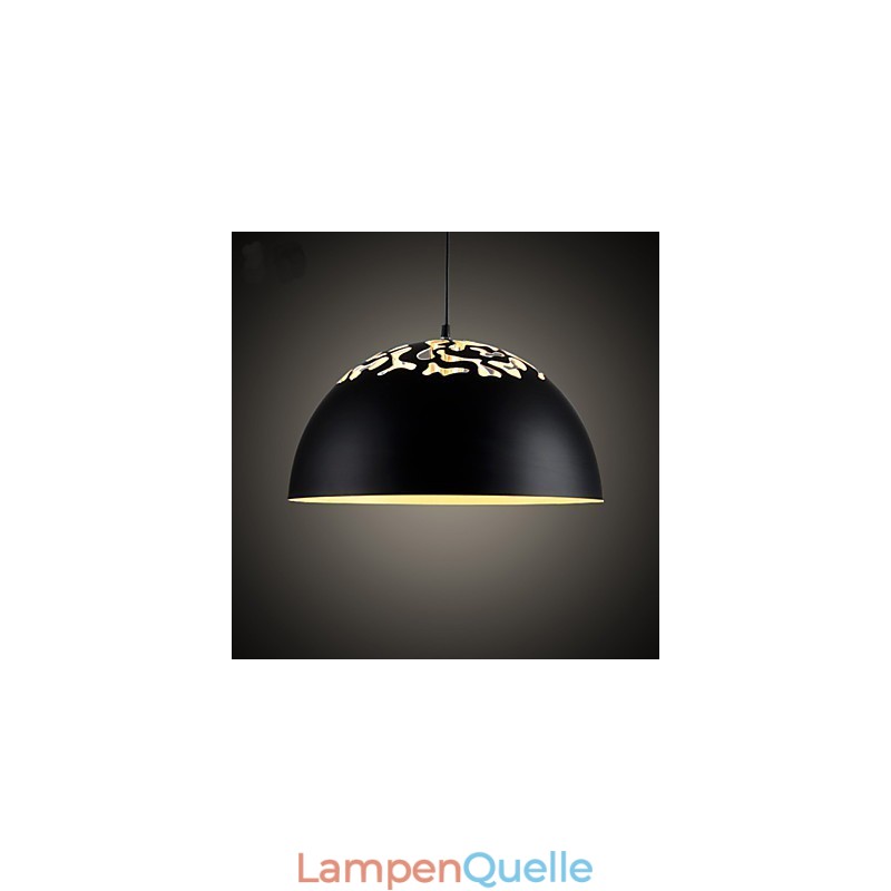 Minimalistische Pendelleuchte im Vintage-Stil mit 1 Licht und geschnitztem Schirm