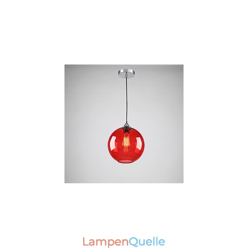 Moderne Glas-Pendelleuchte im runden roten Blasen-Design