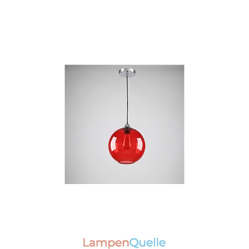 Moderne Glas-Pendelleuchte im runden roten Blasen-Design