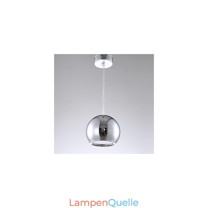 Moderne zeitgenössische Globus-Pendelleuchte aus galvanisiertem Metall