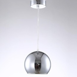 Moderne zeitgenössische Globus-Pendelleuchte aus galvanisiertem Metall