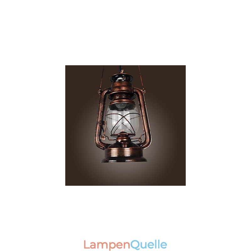 Country Lantern Mini-Pendelleuchte im Bronze-Stil