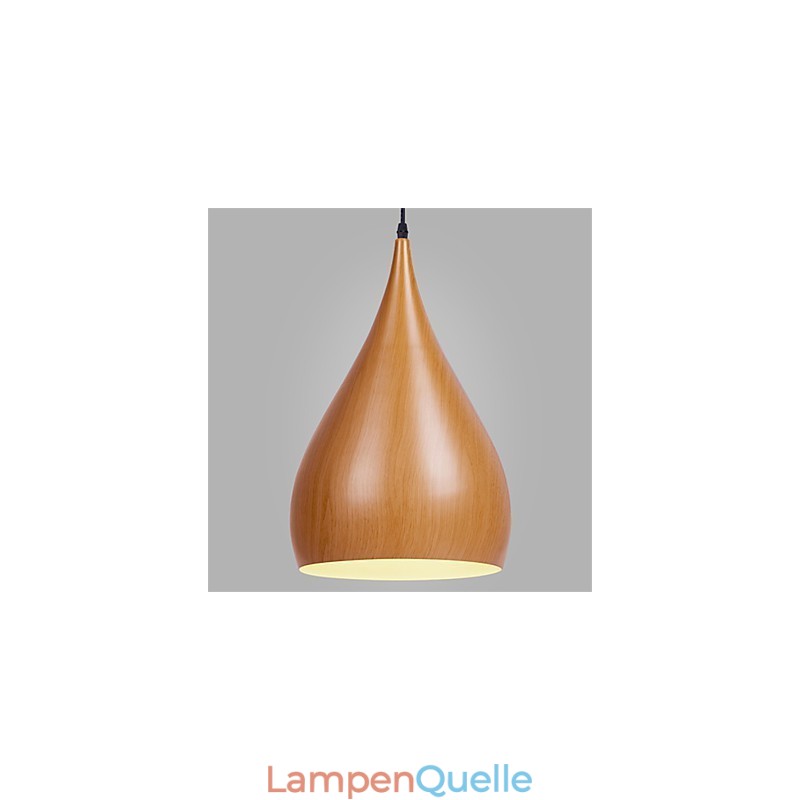 Retro Pendelleuchte Holzmaserung Metall Cafe Pendelleuchten