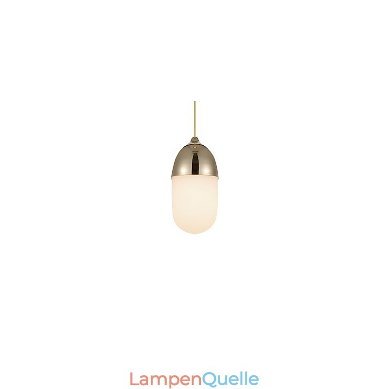 Mini Acorn Pendelleuchte 1 Licht Moderne Einfachheit Golden Chrome Holzfarbe Finish Kohlenstoffstahl & Glas Droplight