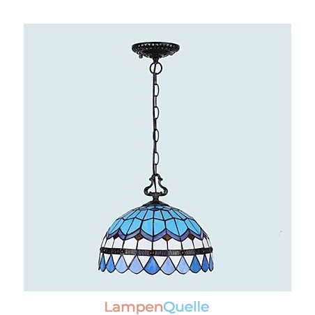 Europäischer ländlicher kreativer Kunst-Buntglas-Kronleuchter, der alte Wege wiederherstellt, Lampenlicht