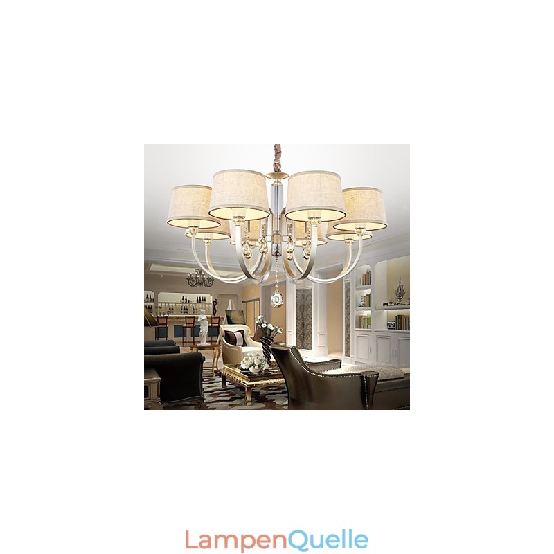 Country Crystal Silber Metall Kronleuchter