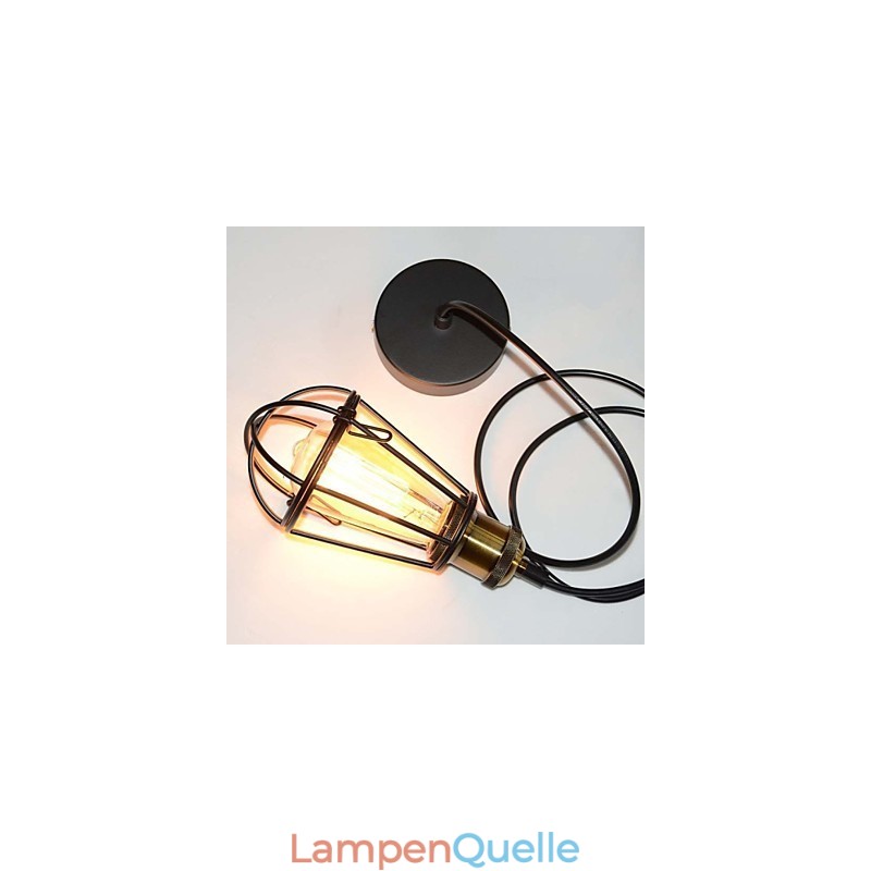 LOFT Lampe Vintage Pendelleuchte Edison Licht Schwarz Eisen Metallkäfig Lampenschirm Lagerhaus Stil Beleuchtung Leuchte