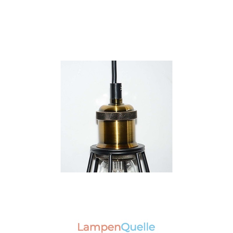 LOFT Lampe Vintage Pendelleuchte Edison Licht Schwarz Eisen Metallkäfig Lampenschirm Lagerhaus Stil Beleuchtung Leuchte