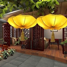 Tuch Kunst Romantische Nachahmung Der Klassischen Droplight Südostasien Lotus Laterne Lampe Licht