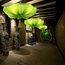 Tuch Kunst Romantische Nachahmung Der Klassischen Droplight Südostasien Lotus Laterne Lampe Licht