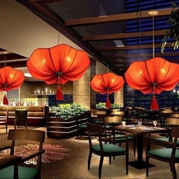 Tuch Kunst Romantische Nachahmung Der Klassischen Droplight Südostasien Lotus Laterne Lampe Licht