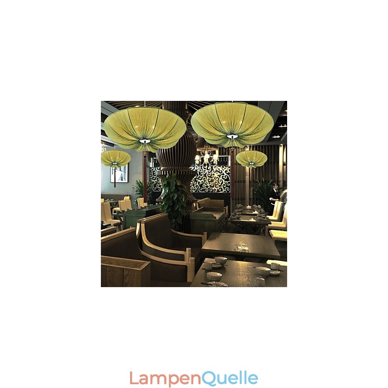 Kreative Runde Große Rote Laterne Lotusblatt Hochzeit Festival Tuch Kunst Kronleuchter Lampe Licht