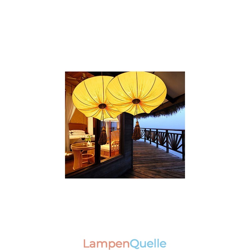 Kreative Runde Große Rote Laterne Lotusblatt Hochzeit Festival Tuch Kunst Kronleuchter Lampe Licht