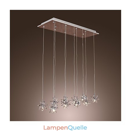 Moderne zeitgenössische Kristall Chrom Metall Pendelleuchte Moderne zeitgenössische Kristall Chrom Metall Pendelleuchte