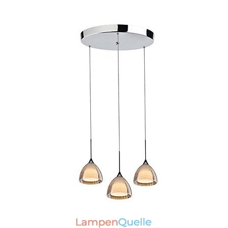 3-flammige zweischichtige Pendelleuchte Inselleuchte Rissglas poliertes Chrom 3-flammige zweischichtige Pendelleuchte Inselleuchte Rissglas poliertes Chrom