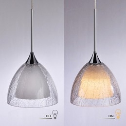 3-flammige zweischichtige Pendelleuchte Inselleuchte Rissglas poliertes Chrom