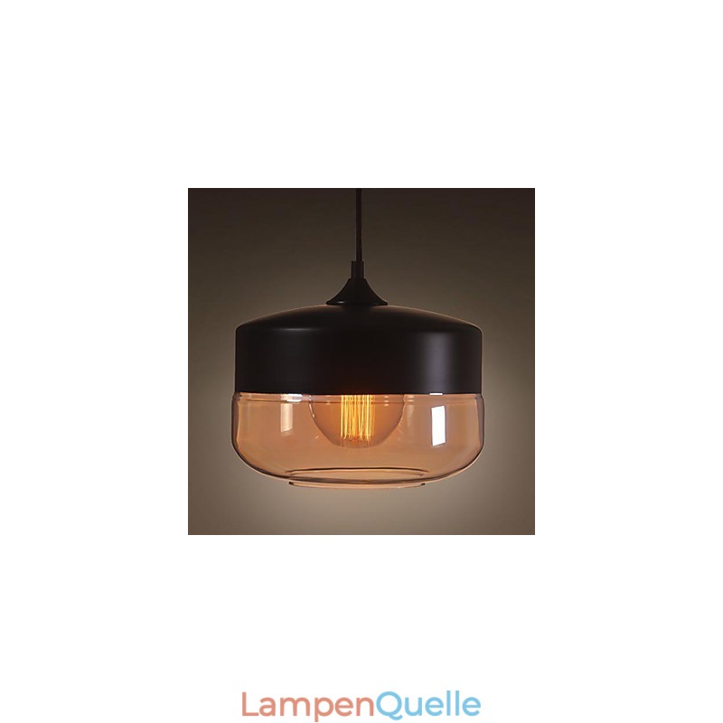 WestMenLights Vintage Modern Lack Glas Deckenlampe Pendelleuchte Schwarz 250mm Durchmesser