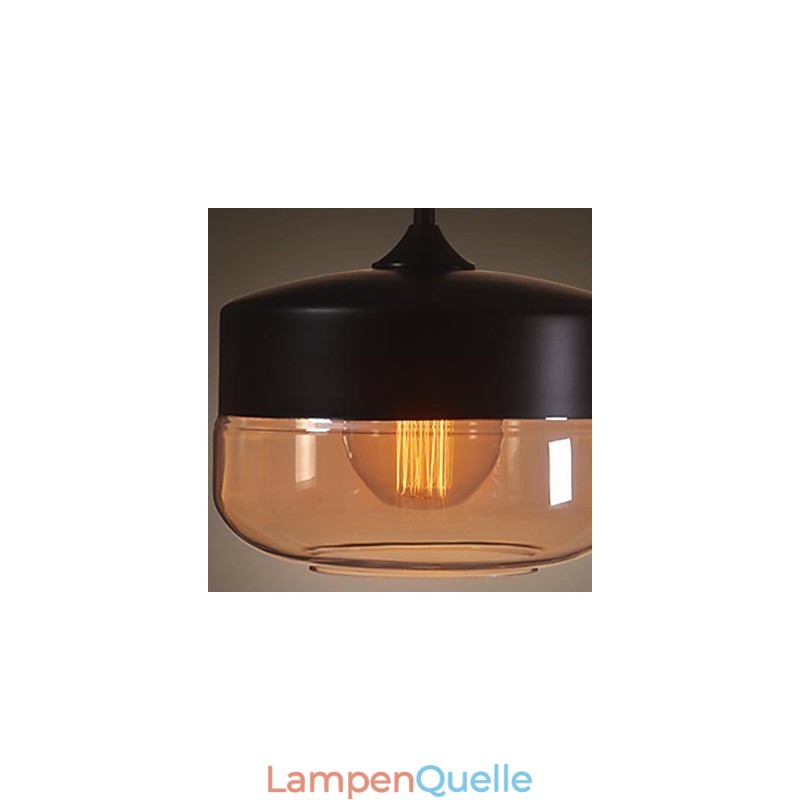WestMenLights Vintage Modern Lack Glas Deckenlampe Pendelleuchte Schwarz 250mm Durchmesser