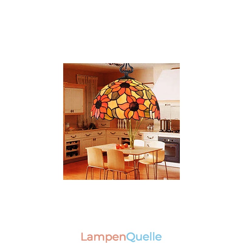 Europäischer ländlicher kreativer Kunst-Buntglas-Kronleuchter, der alte Wege wiederherstellt, Lampenlicht