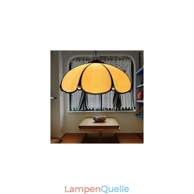 Europäischer ländlicher kreativer Kunst-Buntglas-Kronleuchter, der alte Wege wiederherstellt, Lampenlicht