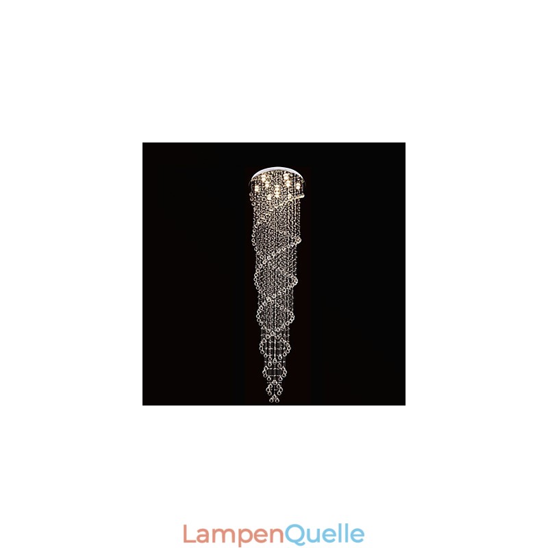 Deckenleuchter Pendelleuchte Leuchten mit K9 Kristall Doppelspirale D70CM H300CM