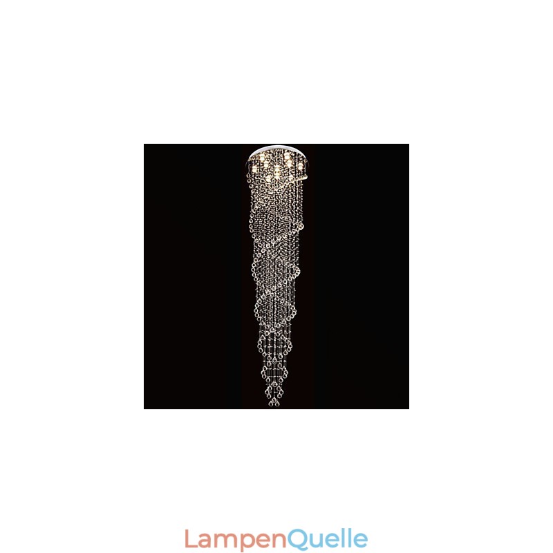 Deckenleuchter Pendelleuchte Leuchten mit K9 Kristall Doppelspirale D70CM H300CM