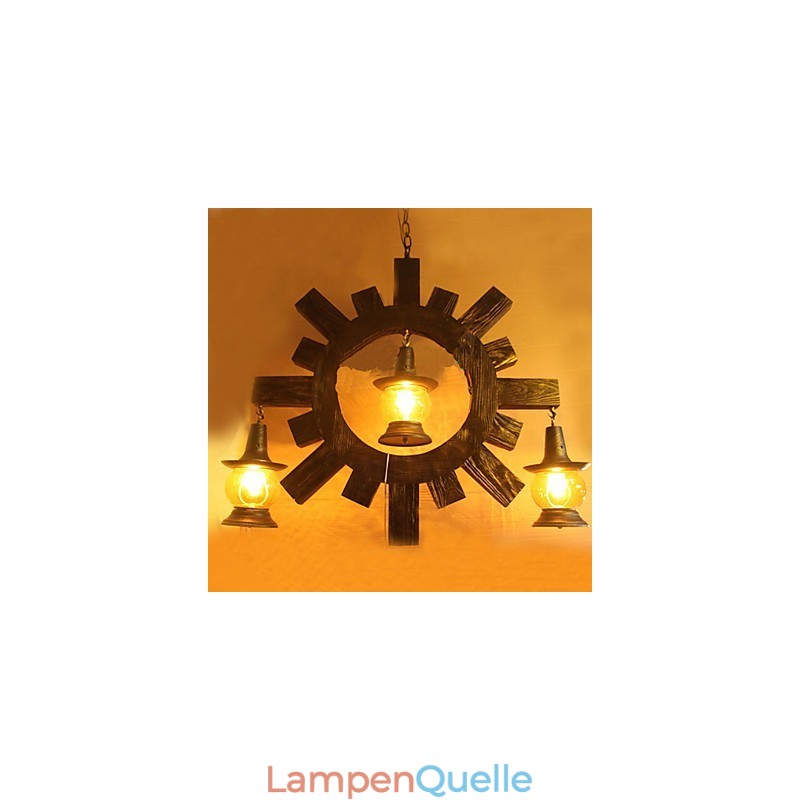 Antiker Holz Kronleuchter American Country Iiving Lampe Lampe