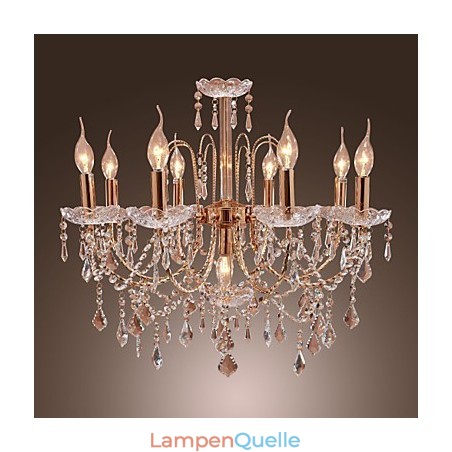 Eleganter Kristall-Kronleuchter mit 9 Lichtern Eleganter Kristall-Kronleuchter mit 9 Lichtern