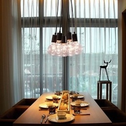 Modernes Zuhause 7 Kopf Edison Glühbirne Licht Loft Glaskugel Pendelleuchte