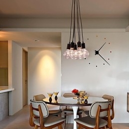 Modernes Zuhause 7 Kopf Edison Glühbirne Licht Loft Glaskugel Pendelleuchte