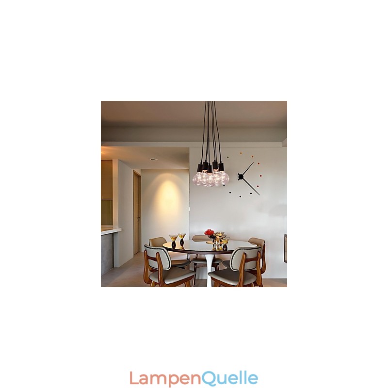 Modernes Zuhause 7 Kopf Edison Glühbirne Licht Loft Glaskugel Pendelleuchte