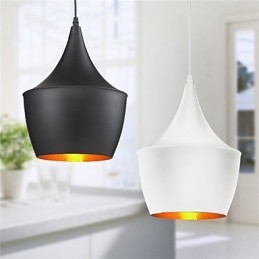 Pendelleuchte Retro Vintage Tom Dixon Design Schwarz Weiß Typ Cafe Pendelleuchten