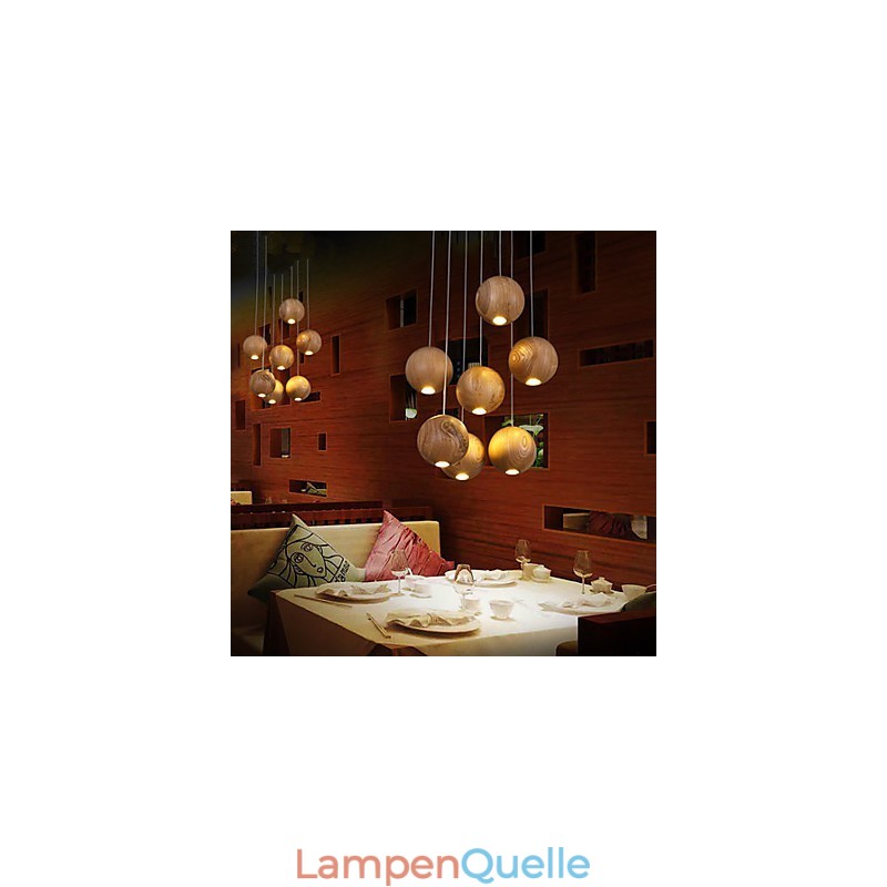 Pendelleuchten Mini-Stil Laterne Holz Bambus