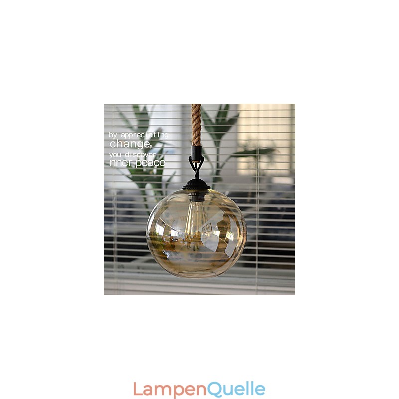 Loft Amerikanischen Seil Retro Beleuchtung Lichter Glas Pendelleuchte