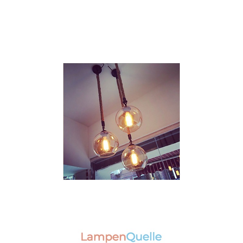 Loft Amerikanischen Seil Retro Beleuchtung Lichter Glas Pendelleuchte