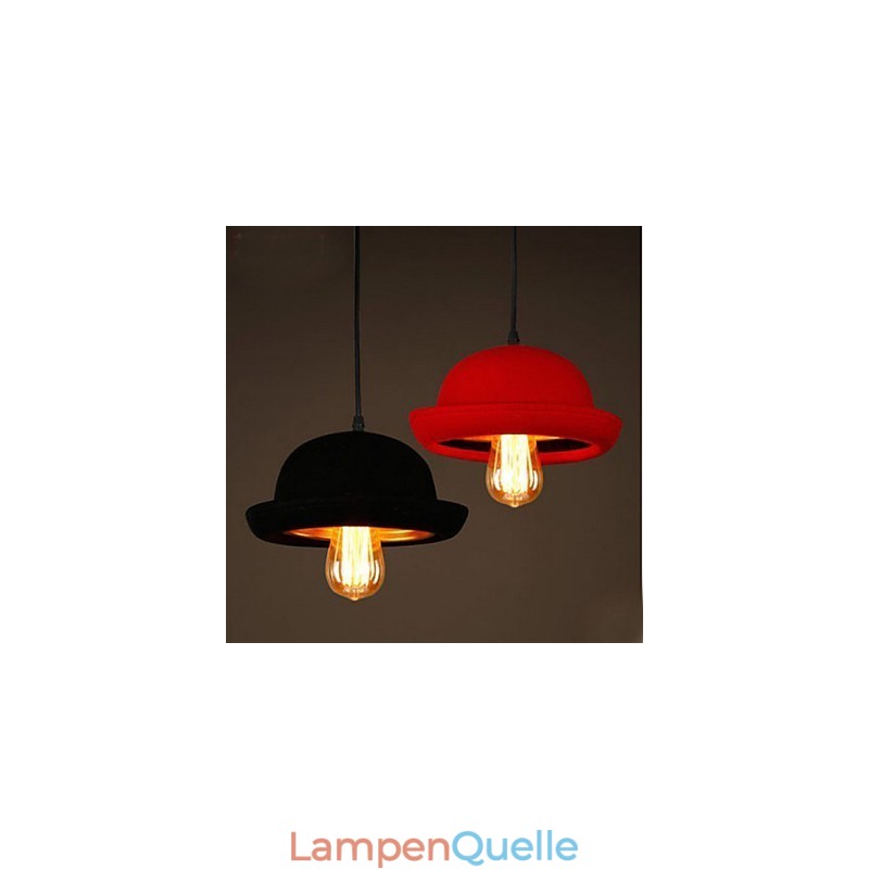 Hat Pendant Cafe Design Schwarzer Kronleuchter