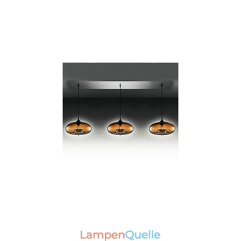 Moderne Pendelleuchte aus Glas mit 3 Lichtern im braunen Blasendesign