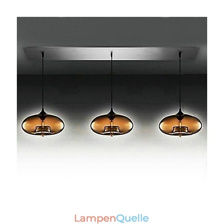 Moderne Pendelleuchte aus Glas mit 3 Lichtern im braunen Blasendesign Moderne Pendelleuchte aus Glas mit 3 Lichtern im braunen Blasendesign