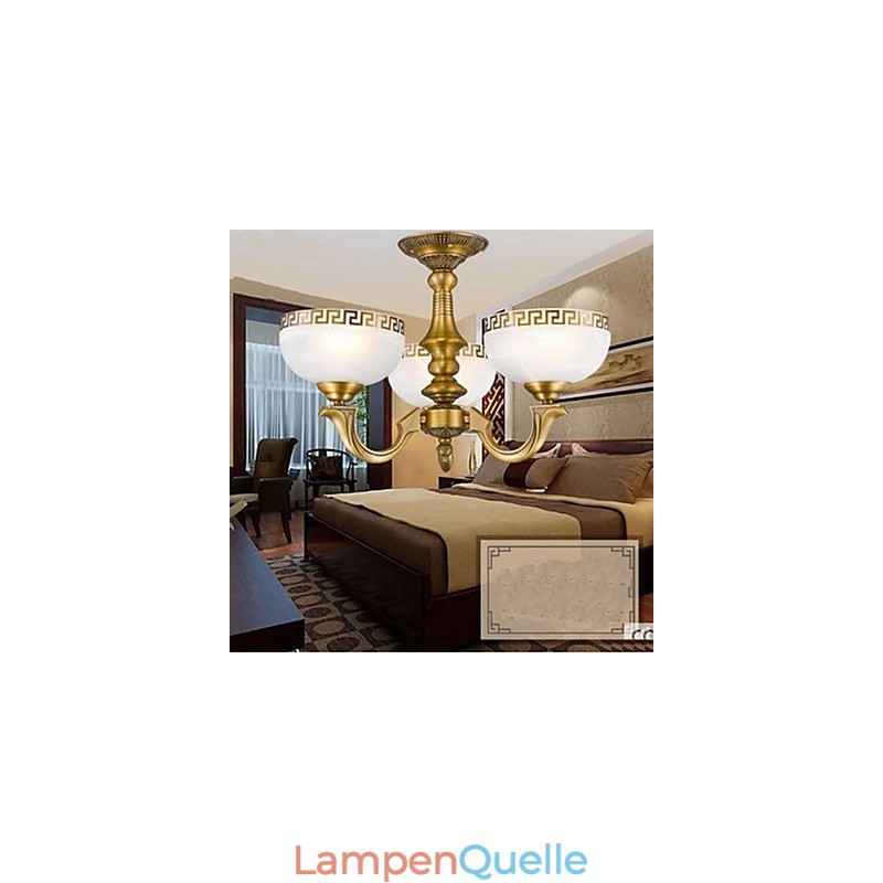 Vollkupferlampe Marmor Esszimmer Original Moderner Kupfer Kronleuchter