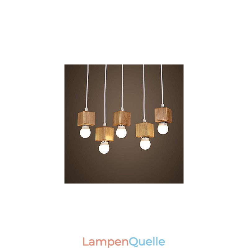 Nordische Massivholz Quadratische Lampenfassung Sitzende Droplight Lampe Licht