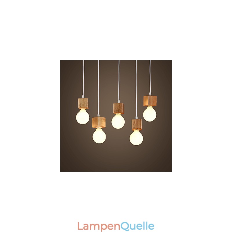 Nordische Massivholz Quadratische Lampenfassung Sitzende Droplight Lampe Licht