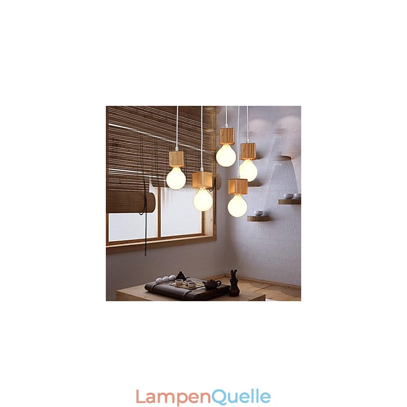 Nordische Massivholz Quadratische Lampenfassung Sitzende Droplight Lampe Licht