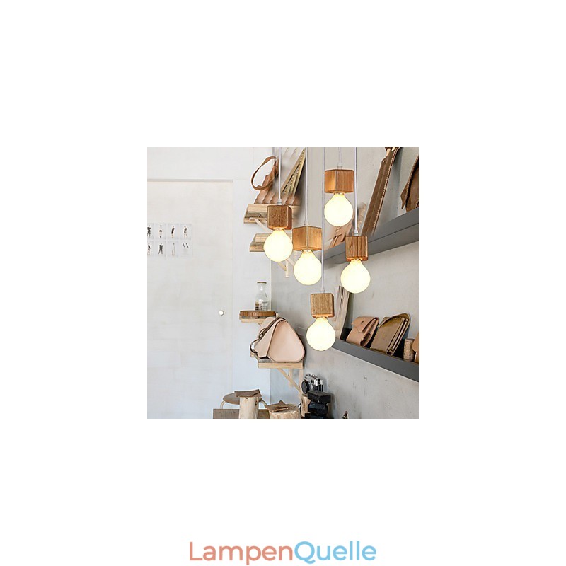 Nordische Massivholz Quadratische Lampenfassung Sitzende Droplight Lampe Licht