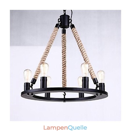 Pendelleuchte 6 Lichter Landhausstil Schmiedeeisen Pendelleuchte 6 Lichter Landhausstil Schmiedeeisen