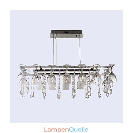Moderne zeitgenössische traditionelle klassische Kristall Chrom Metall Pendelleuchte Moderne zeitgenössische traditionelle klassische Kristall Chrom Metall Pendelleuchte